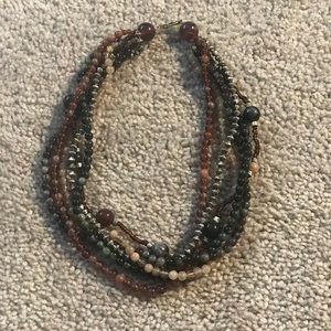 Earth tone Twisted Beaded Necklace